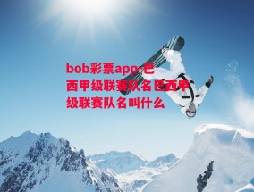 bob彩票app-巴西甲级联赛队名巴西甲级联赛队名叫什么